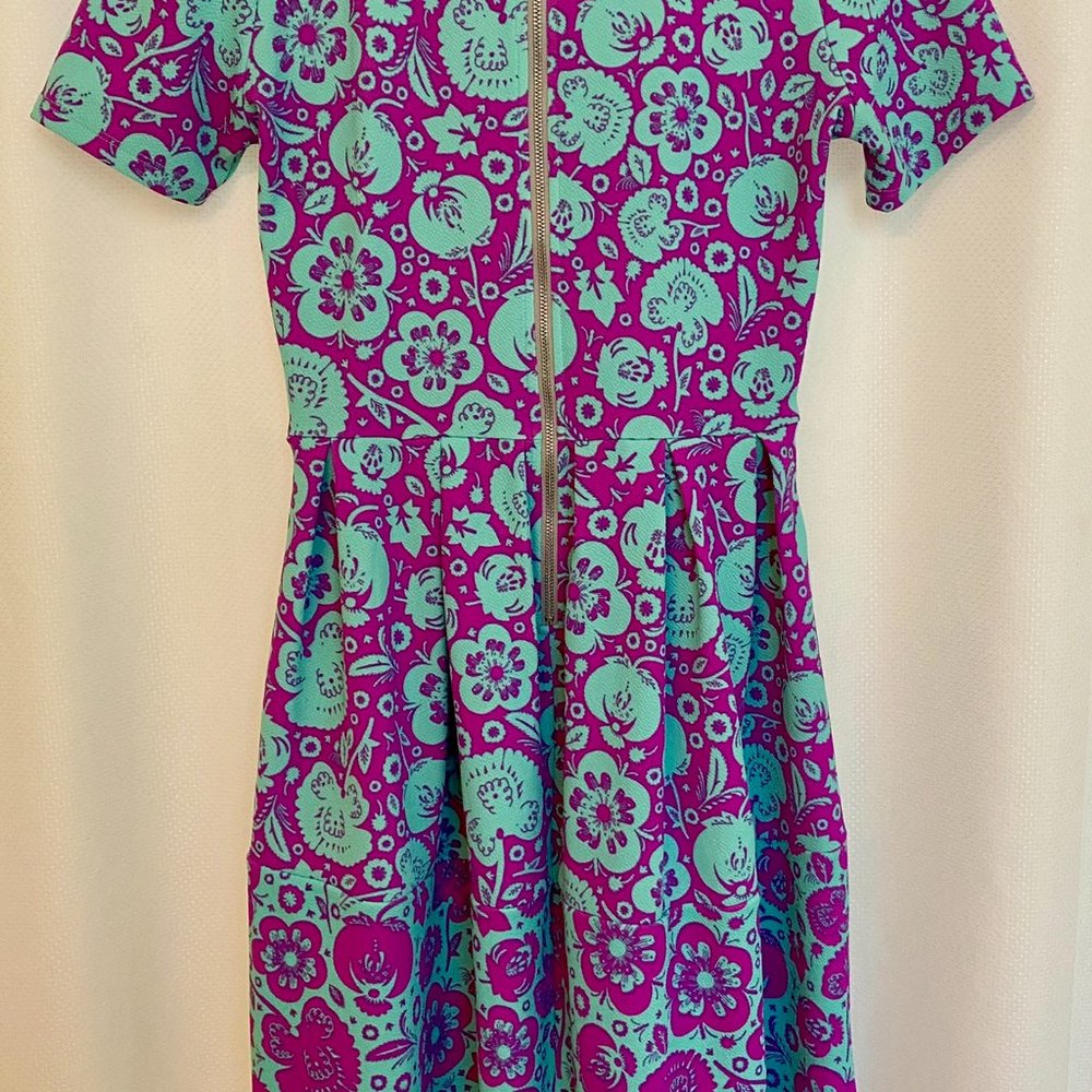Beautiful Tropical Hawaiian Floral Flower LuLaRoe Amelia - Picture 5 of 5